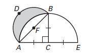 In the diagram, arc ABE is a semicircle with center C and arc ADB is a semicircle with center F If