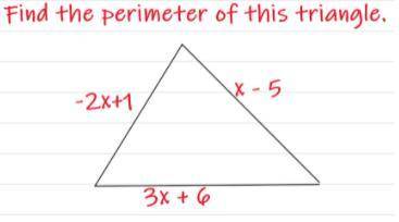 Find the perimeter of this triangle.