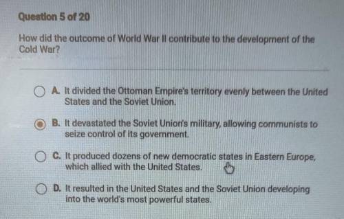 How did the outcome of WW2 contribute to the development of the cold war?