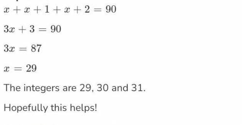 The sum of 3 rational numbers is 90 determine these 3 numbers