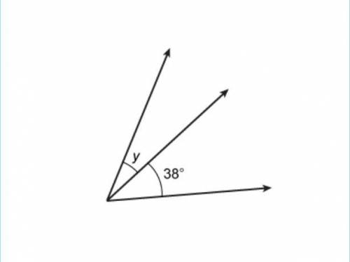 The sum of the measures of the angles shown is 63°. Which choice is the measure of angle ?

a) 25