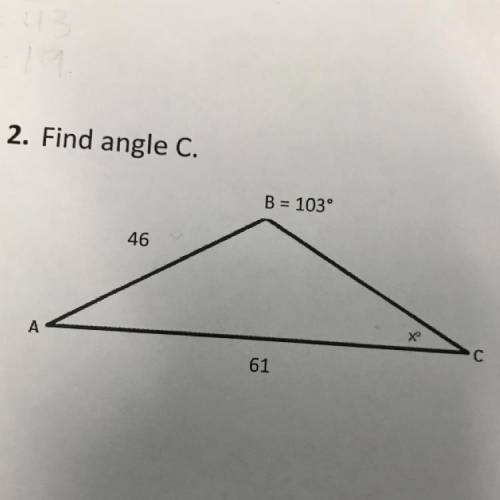 Law of sines and cosines 
Find angle C