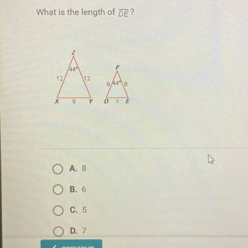 What is the length of DE?