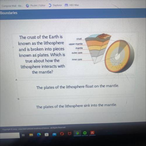 Crust

upper mantle
mantle
outer core
The crust of the Earth is
known as the lithosphere
and is br