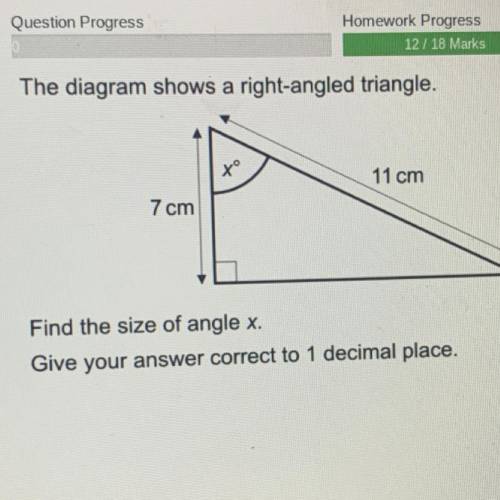 The diagram shows a right-angled triangle.
.