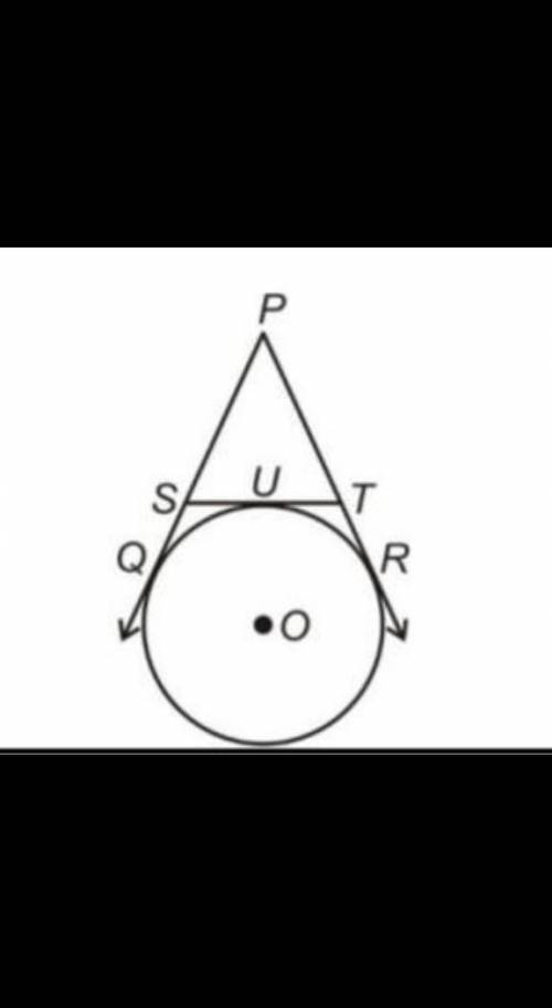 the given figure, a circle with centre 'O' is touching the side ST of APST at U and also touches PS
