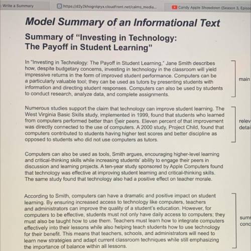 Write a summary of “investing in technology” The payoff in student learning