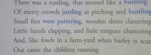 Why did the poet describe the children running out ' like fowls in a farm yard when barley is scatt