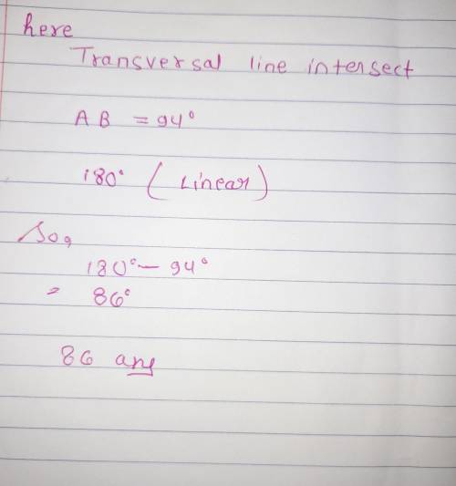 Find the co-interior angle measurements for the measured angle.
?