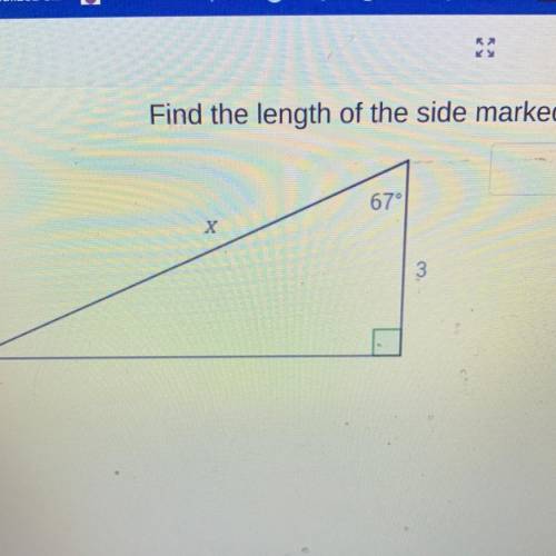 Find the length of the side marked with the variable x