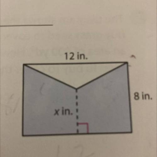 A portion of a rectangle is shaded as shown. The area of the shaded

region is 78 in.2. What is th