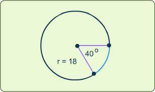 Select the correct answer. What is the length of the indicated arc ?

A. 2π
B. 4π
C. 9π 
D. 18π 
E