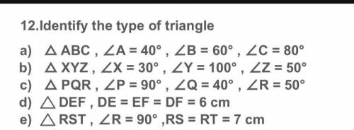 12.Identify the type of triangle