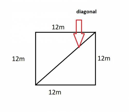 If The perimeter of a square is 48 meters what is the length of the diagonal