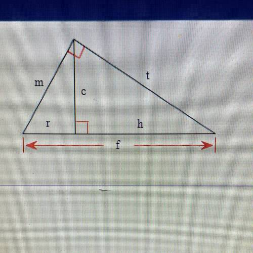 Use the figure to complete the proportion.
r/c=c/?