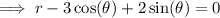 \implies r-3\cos(\theta)+2\sin(\theta)=0
